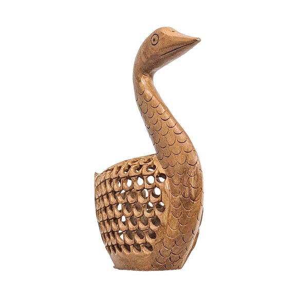 Handcrafted Wooden Undercut Jaali Duck (6 Inch) - Picture 4 of 6